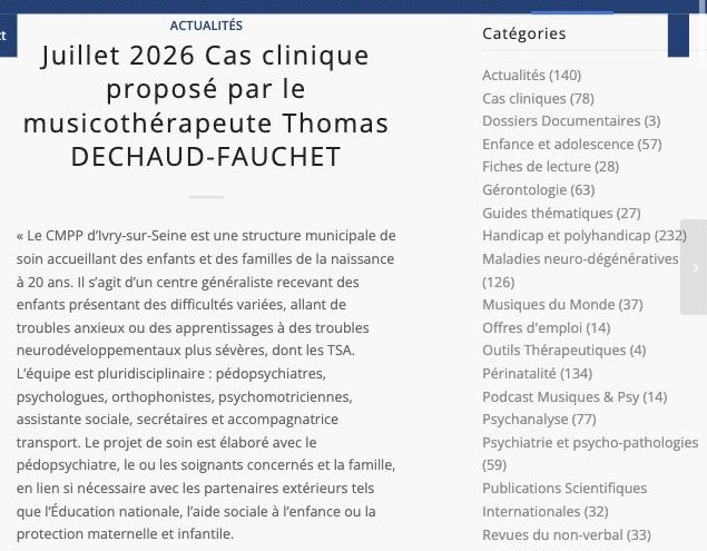 Article de la Société Française de Musicothérapie